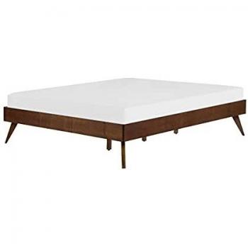 Cama King Size de Madera Oscura con Somier de Listones 160 x 200 cm Modelo Berric