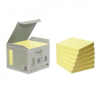 Post-it notas adhesivas recicladas amarillo 76x76 6 blocs