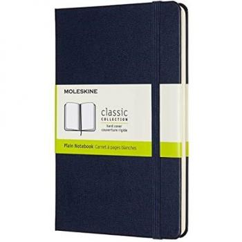 Cuaderno Moleskine Clásico Mediano Tapa Dura Hojas Lisas Color Azul Zafiro 11.5 x 18 cm, 208 Páginas