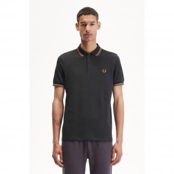 Fred Perry Classic Cotton Polo with Tipped Details Gray Male Size S