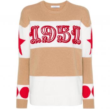 Max Mara Women's Wool and Cashmere Blend Jumper Sweater in Camel, Size XS, 21366121600