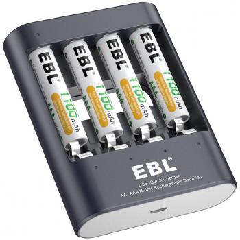 EBL iQuick Charger Cargador de Baterías para 1~4 Ni-MH Pilas de AA AAA Recargebles