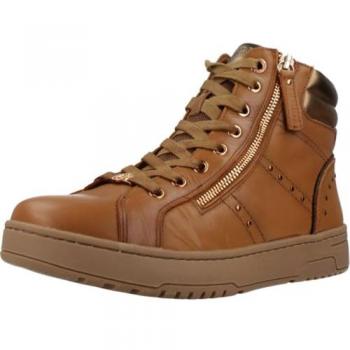 Botines de mujer Carmela de piel con cierre de cremallera en color camel, talla 39 EU