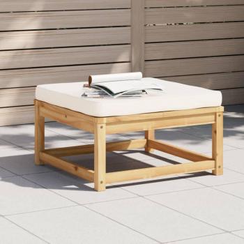 Acacia Wood Garden Footstool with Cushions