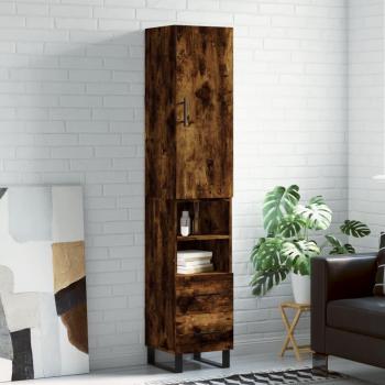 Aparador de madera contrachapada roble ahumado 34,5x34x180 cm Vidaxl Marrón