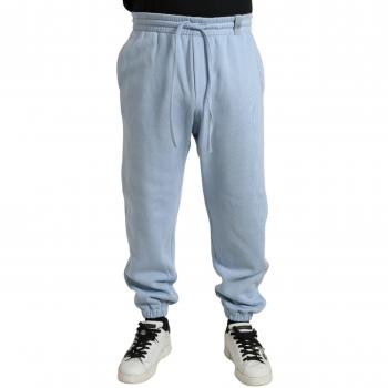 Dolce & Gabbana Light Blue Cotton Blend Jogger Pants for Men - Size M