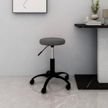 Silla de oficina giratoria de terciopelo gris oscuro, confortable, ajustable, diseño elegante y moderno