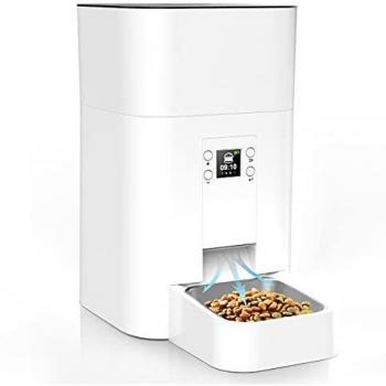 Comedero Automatico, Comedero Perro Gatos 4.5L, Dispensador Inteligente Comida Mascotas de 4 Comidas