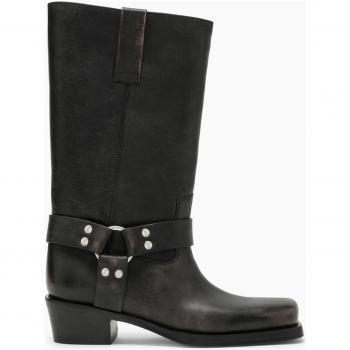 Paris Texas Women's Roxy Boot in Brushed Leather - Black, Size 37 (PX662XLTHB), Pointed Toe Leather Boots - Black, UK Size 4, US Size 7