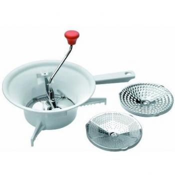 Lacor - 60053 - Pasapures de plástico con 3 Discos 23cm de 2Litros. - Blanco
