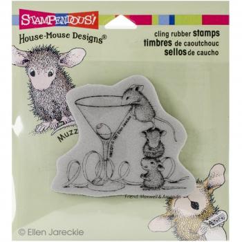 Stampendous House Mouse si aggrappano timbro 3,5X 4 foglio-Martini topi
