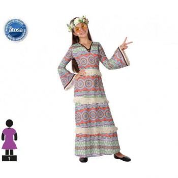 Disfraz de Vestido Hippie para Niña con Estampado, Talla 5-6 Años