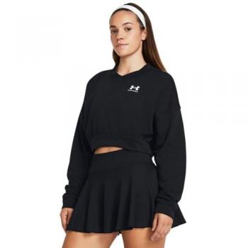 Under Armour Women's Rival Terry Crop Crew Sweatshirt Black