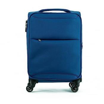 Maleta de Mano Rígida de Tela Azul con 4 Ruedas Giratorias 360º para Viajar en Avión