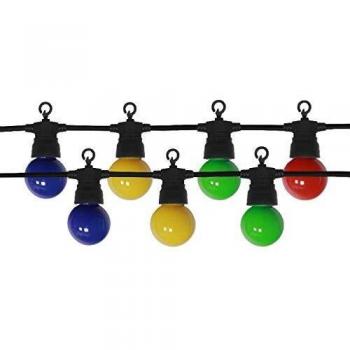 Guirnalda LED Guinguette 8M 10pcs 3W IP65 Multicolor - Cable Negro
