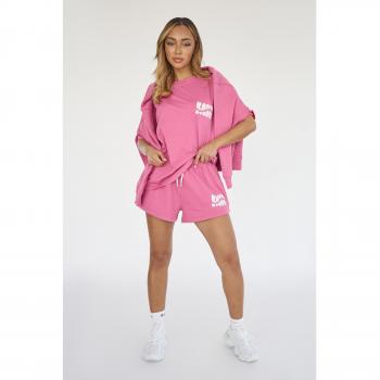 Kaiia Studio Bubble Logo Sweat Shorts Pink