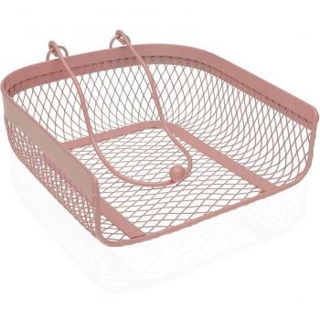 Servilletero Versa Rosa Metal Acero 20 x 6,8 x 18,5 cm