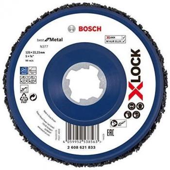 Bosch Professional Disco de limpieza X-LOCK N377, metal y acero inoxidable, diametro 125 mm, accesorio de amoladora