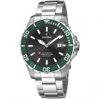 Festina Automatic Diver Men's Watch F20531/2 with Black Dial and Stainless Steel Bracelet
