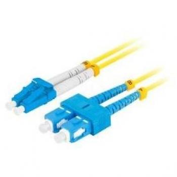 Patchcord de Fibra Óptica Monomodo SC/UPC a LC/UPC Duplex 3.0mm LSZH G657A1 5m Amarillo