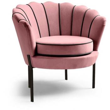 Sillón Houston 1292 Rosa con Estructura de Metal y Tapiz, 75x73x73cm