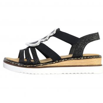 Sandalias de cuña Rieker FANNI en Negro para mujer
