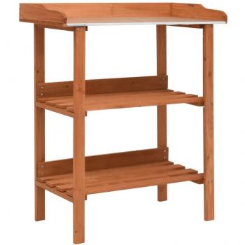 3 Tier Wooden Plant Stand - Brown