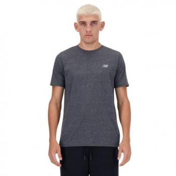 Camiseta New Balance Sport Essentials Heathertech para Hombre, manga corta, color gris oscuro/negruzco, talla L