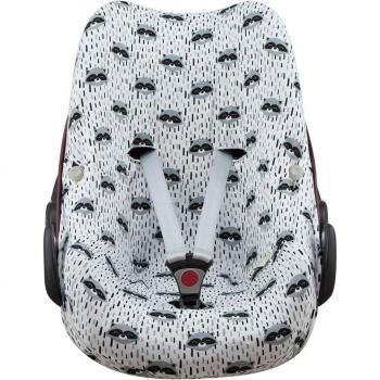 Funda para Silla de Coche Maxi Cosi Pebble y Bébé Confort Jyoko Racoon Town de Algodón Estampado
