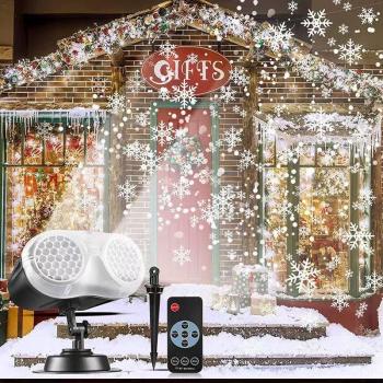 Proyector Navideño Exterior IP65 con Control Remoto y Efecto Nevada