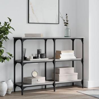 Mesa consola de madera multicapa gris Sonoma 100x29x75 cm