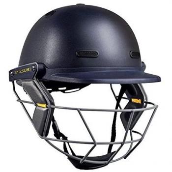Serie Masuri Vision Junior Club de cricket casco rejilla de acero inoxidable, color negro, tamaño niños