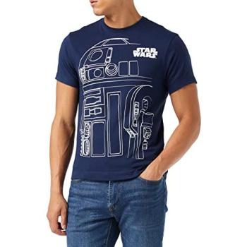 Star Wars R2D2 Outline Camiseta, Azul