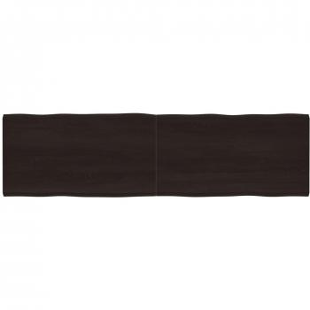 Tablero de sobremesa marrón oscuro 220x60x(2-4)cm de roble sin tratar