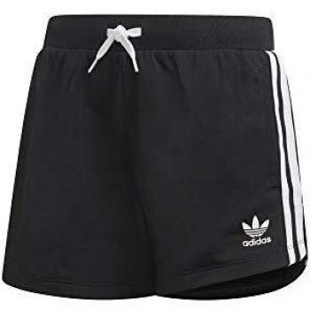 adidas 3Stripes Pantalón Corto, Niñas, Negro/Blanco, 152