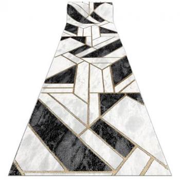 RUGSX Alfombra de Pasillo Emerald Exclusivo 1015 Glamour, Elegante Mármol Geométrico Negro/Oro 70x380 cm