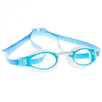 Gafas de natación Mad Wave X-Look turquesa, características: diseño aerodinámico, lentes anti-vaho, protección UV, ajuste cómodo y seguro, tamaño único