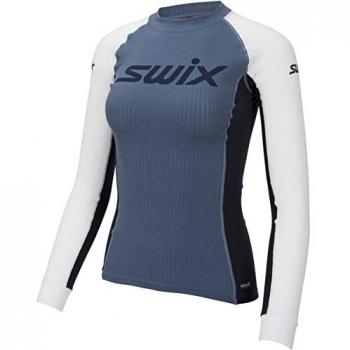 Swix Camiseta de Manga Larga Racex para Mujer, Absorbe la Humedad, Secado Rápido, Sin Rozaduras, Manga Elástica, Capa Base