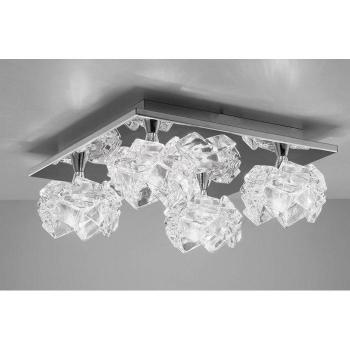 Lámpara de techo Artic 4 Bulbs G9 cuadrada, cromo pulido