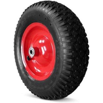 Rueda de Carriola Pneumática Ø 390mm Ancho 95mm Capacidad 200kg Neumático de Repuesto