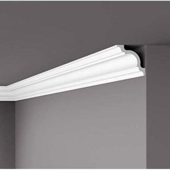Cornisa de Techo NMC A1 Nomastyl Poliestireno 80 x 80 x 2000 mm Blanca Diseño Clásico
