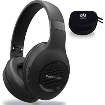 Auriculares Bluetooth Diadema, Auriculares Inalámbricos PowerLocus, Estéreo Hi-Fi con Graves Profundos, Cascos Bluetooth con Micrófono Incorporado, Cascos con Cable para Clases Online, Móvil, Tablet