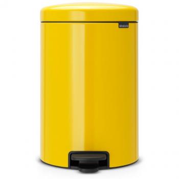 Brabantia Newicon 113963- Cubo de basura con pedal, 20 l, acero, color amarillo
