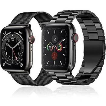 baklon 2 piezas compatibles con correa de reloj Apple 40 mm 38 mm, correa deportiva de acero inoxidable de repuesto compatible con iWatch Series SE/6/5/4/3/2/1