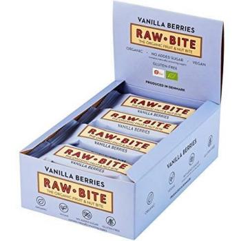 Raw Bite Barrita Ecológica De Vainilla Y Frutos Rojos - Paquete De 12 X 50 Gr - Total: Gr, 600 Gramo, 12 Unidades