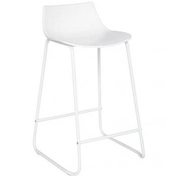 Taburete de Bar Otac Blanco de Metal y Polipropileno 47x48.5x82cm