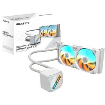 GIGABYTE GAMING 240 ICE ARGB Liquid CPU Cooler for AMD and Intel - 2x120mm Fans, White