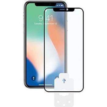 KSIX smart your tech Protector de Pantalla para iPhone X, iPhone XS, Vidrio Templado, Grosor 0.33 mm, Negro
