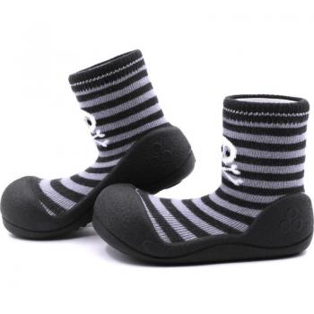 Attipas Primeros Pasos Funny Halloween Negro - Zapatillas para Bebés, diseño divertido de Halloween, ideal para primeros pasos, suela flexible y antideslizante, material transpirable y ligero