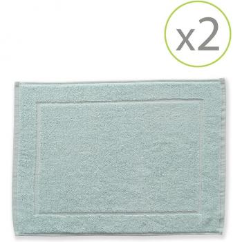 Toalla La Mariposa de Oro 100% Algodón lisa 500 gr Celeste, extra suave; Pack de 2 alfombrines de baño de 45 x 65